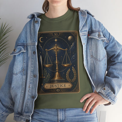 Justice Tarot T‑Shirt — Tarot Card Graphic Tee - T-Shirt - Printify