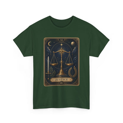 Justice Tarot T‑Shirt — Tarot Card Graphic Tee - T-Shirt - Printify