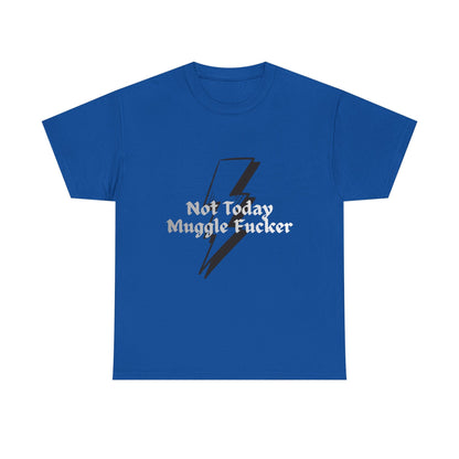 Lightning Bolt Graphic Tee – "Not Today Muggle" Minimalist Fan T‑Shirt - Erudition Designs