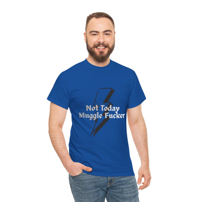 Lightning Bolt Graphic Tee – "Not Today Muggle" Minimalist Fan T‑Shirt - Erudition Designs