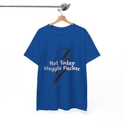 Lightning Bolt Graphic Tee – "Not Today Muggle" Minimalist Fan T‑Shirt - Erudition Designs