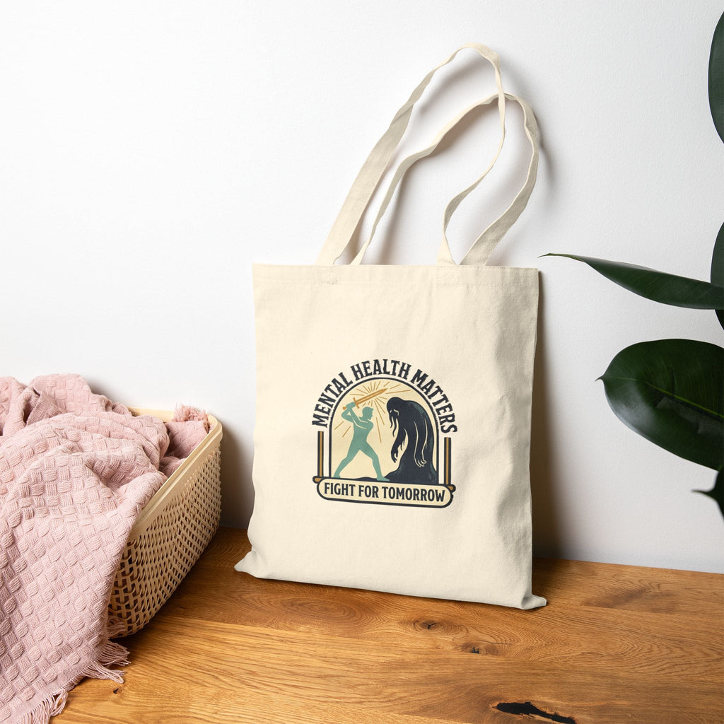 Mental Health Matters Tote | Wear Green awareness ribbon, supportive self-care - Erudition Designs