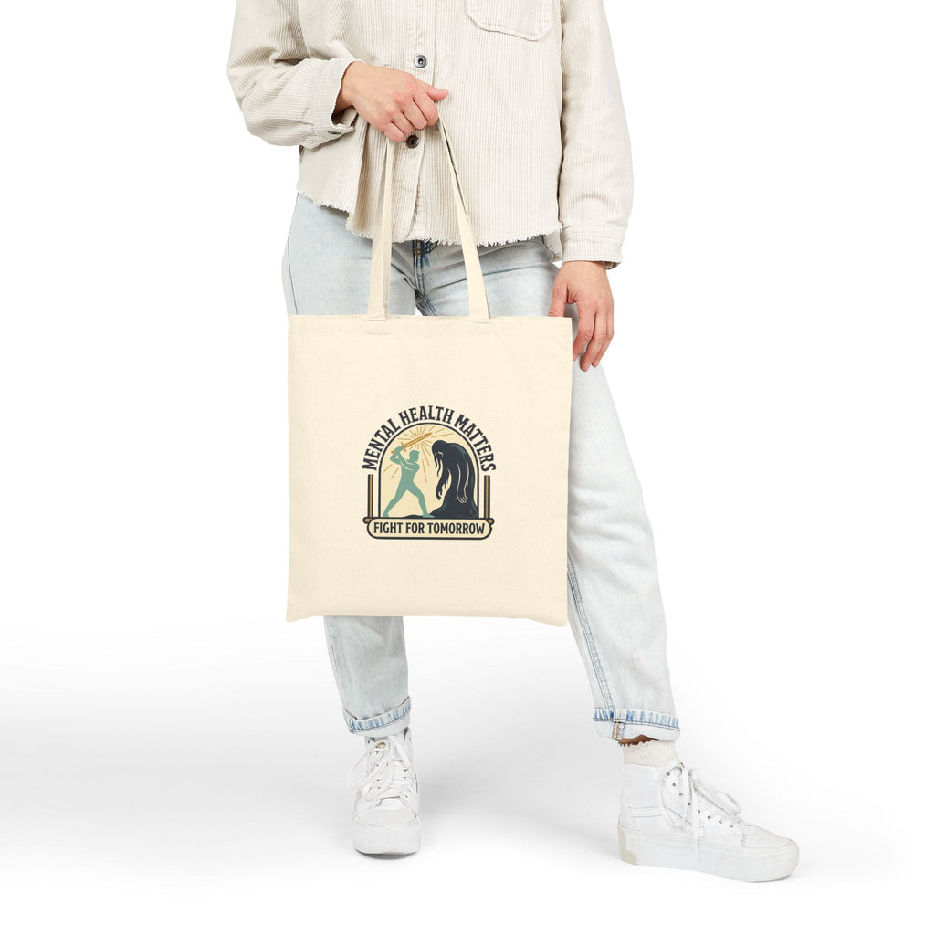 Mental Health Matters Tote | Wear Green awareness ribbon, supportive self-care - Erudition Designs