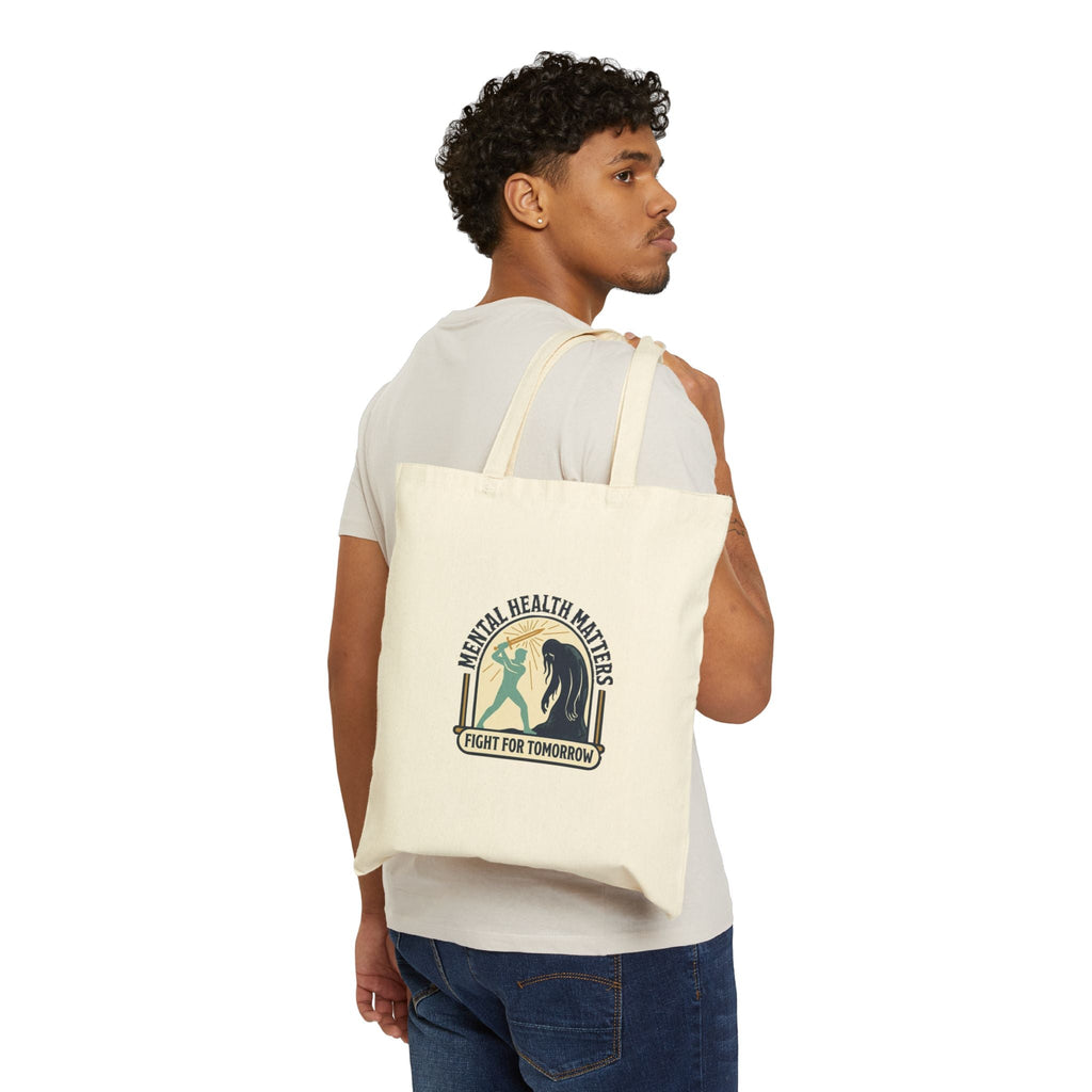 Mental Health Matters Tote | Wear Green awareness ribbon, supportive self-care - Erudition Designs