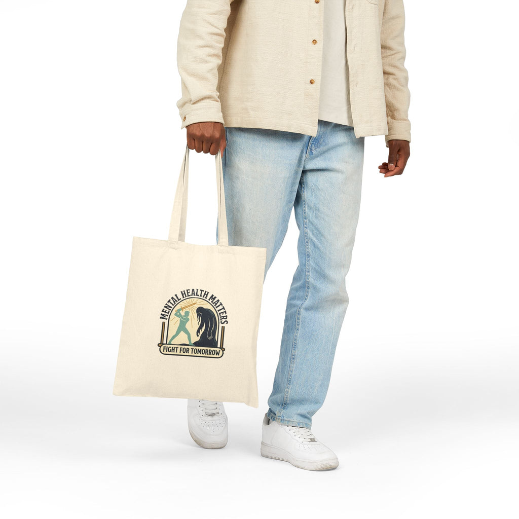 Mental Health Matters Tote | Wear Green awareness ribbon, supportive self-care - Erudition Designs