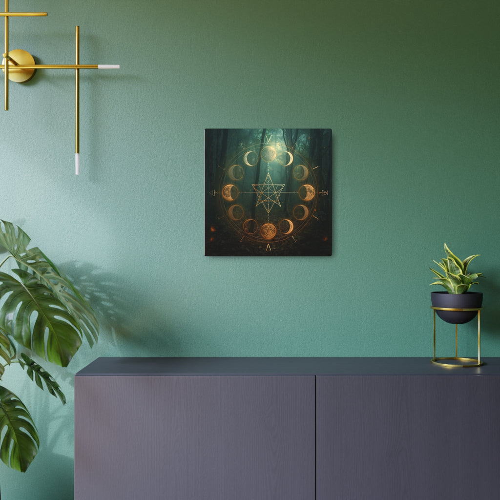 Metal Art Sign — Golden Moon Phase Mystic Wall Plaque - Erudition Designs