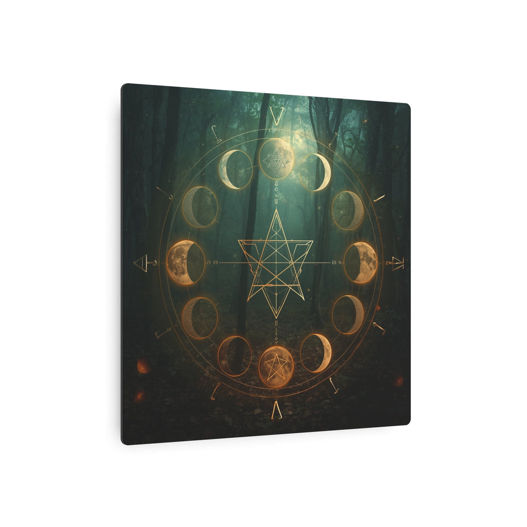 Metal Art Sign — Golden Moon Phase Mystic Wall Plaque - Erudition Designs