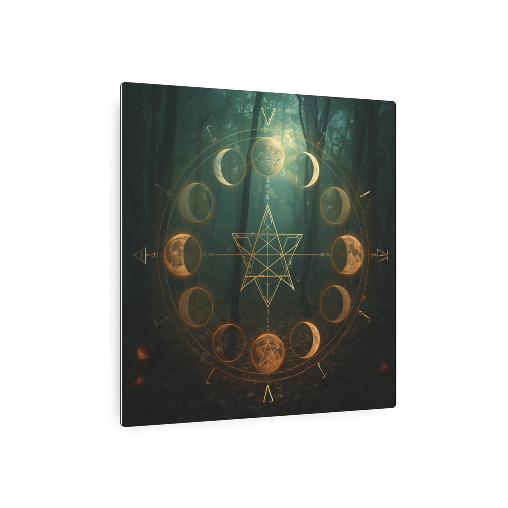 Metal Art Sign — Golden Moon Phase Mystic Wall Plaque - Erudition Designs