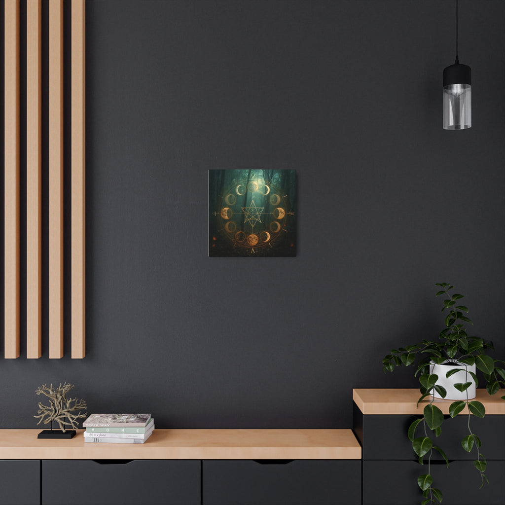 Metal Art Sign — Golden Moon Phase Mystic Wall Plaque - Erudition Designs