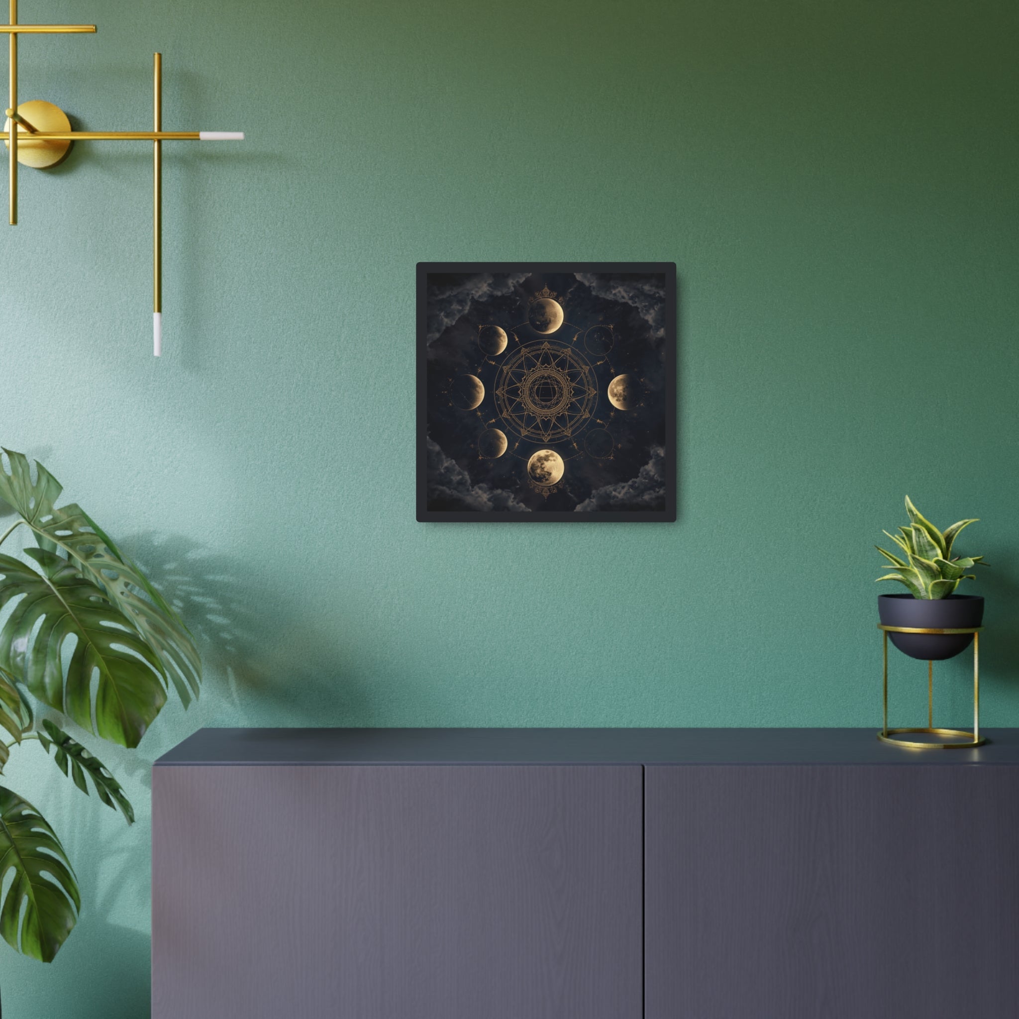 Moon Phase Metal Art Sign — Mystic Celestial Wall Decor - Erudition Designs