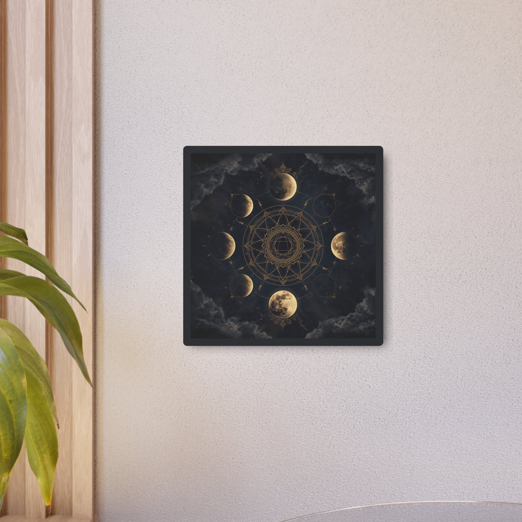 Moon Phase Metal Art Sign — Mystic Celestial Wall Decor - Erudition Designs