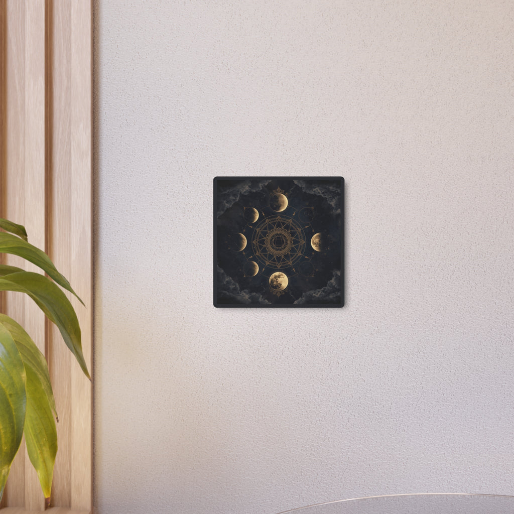 Moon Phase Metal Art Sign — Mystic Celestial Wall Decor - Erudition Designs