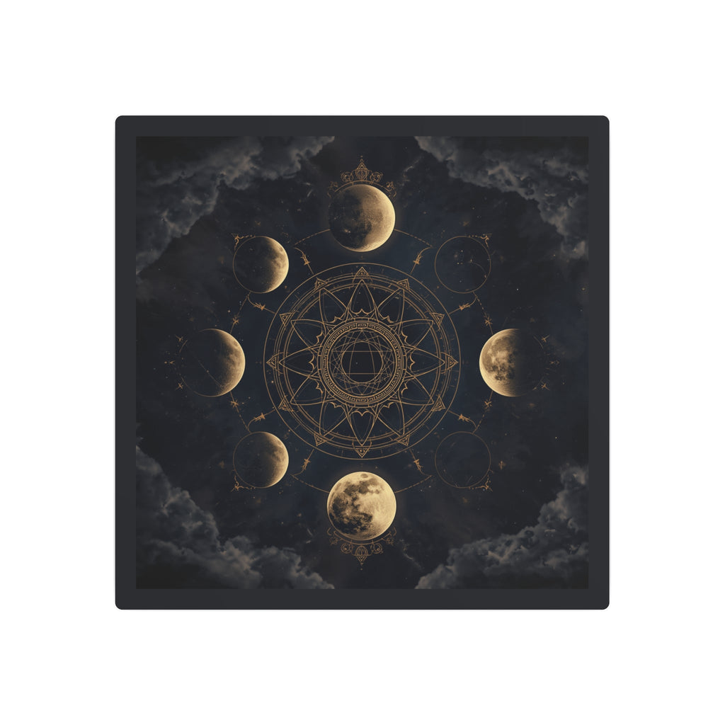 Moon Phase Metal Art Sign — Mystic Celestial Wall Decor - Erudition Designs