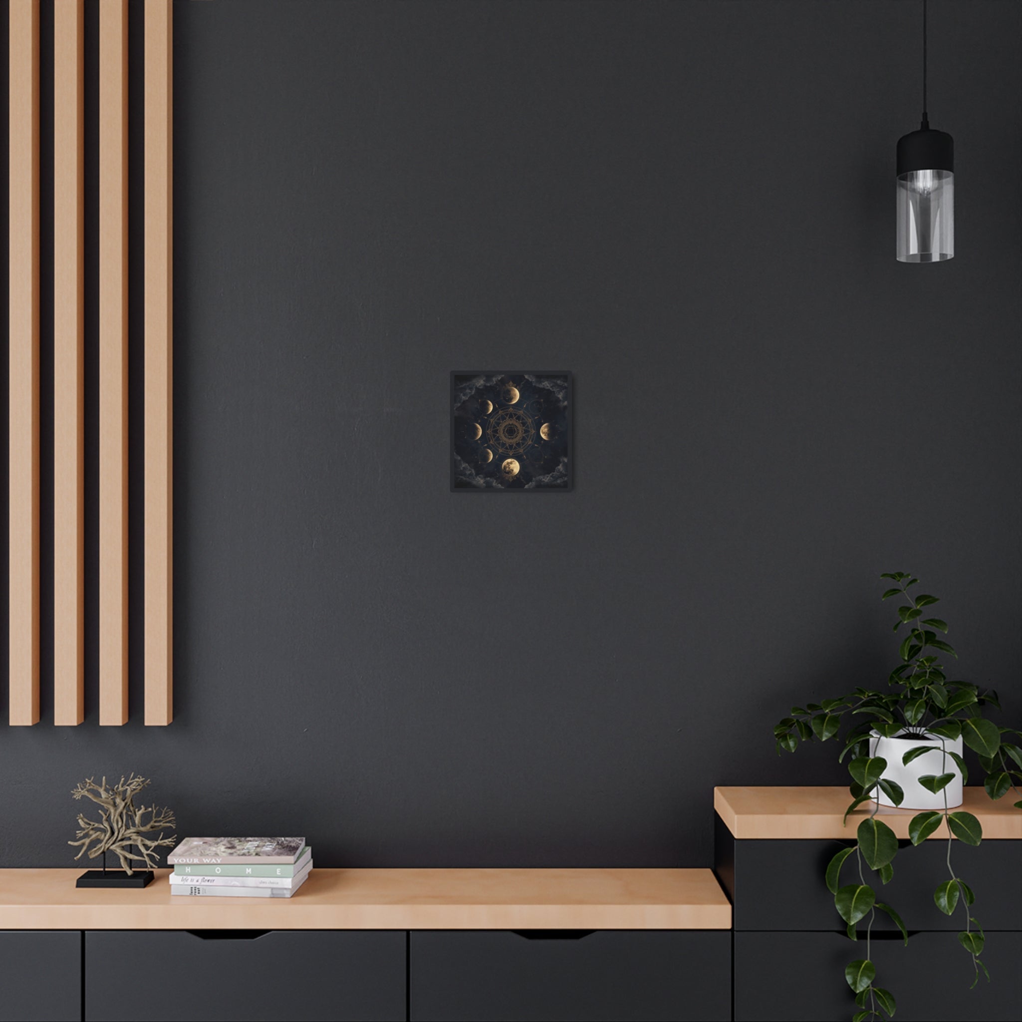 Moon Phase Metal Art Sign — Mystic Celestial Wall Decor - Erudition Designs