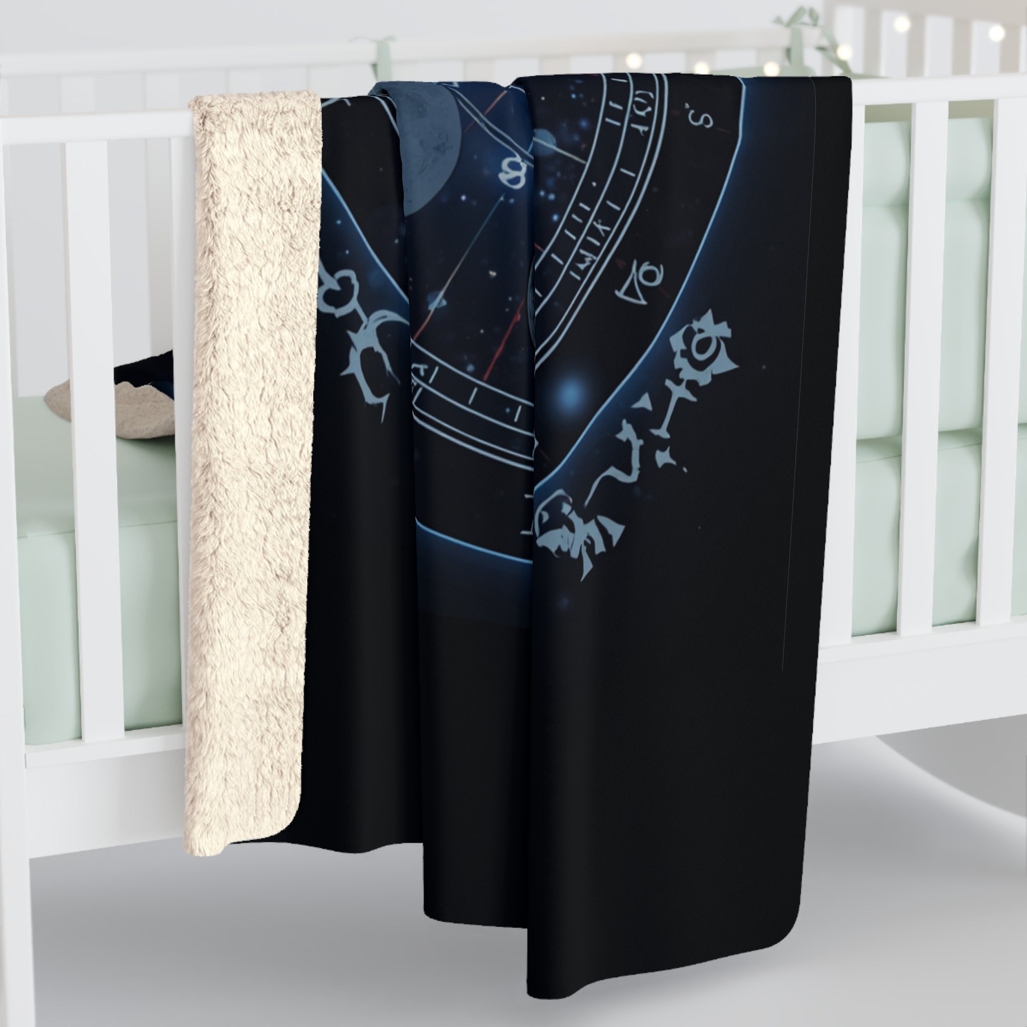 Moon Phase Sherpa Blanket — Celestial Lunar Cycle Fleece Throw - Erudition Designs