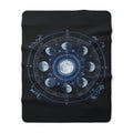 Moon Phase Sherpa Blanket — Celestial Lunar Cycle Fleece Throw - Erudition Designs