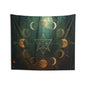 Moon Phase Tapestry — Celestial Geometric Wall Hanging for Spiritual & Boho Decor - Home Decor - Printify