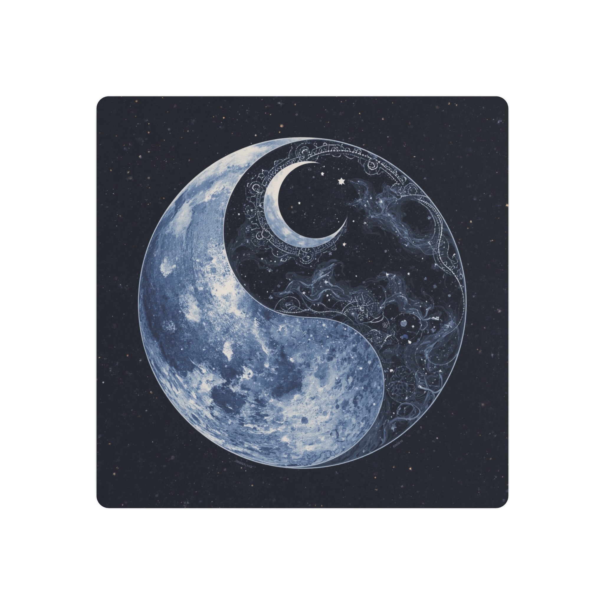 Moon Yin Yang Metal Art Sign — Celestial Wall Decor for Boho, Spiritual & Meditation Spaces - Erudition Designs