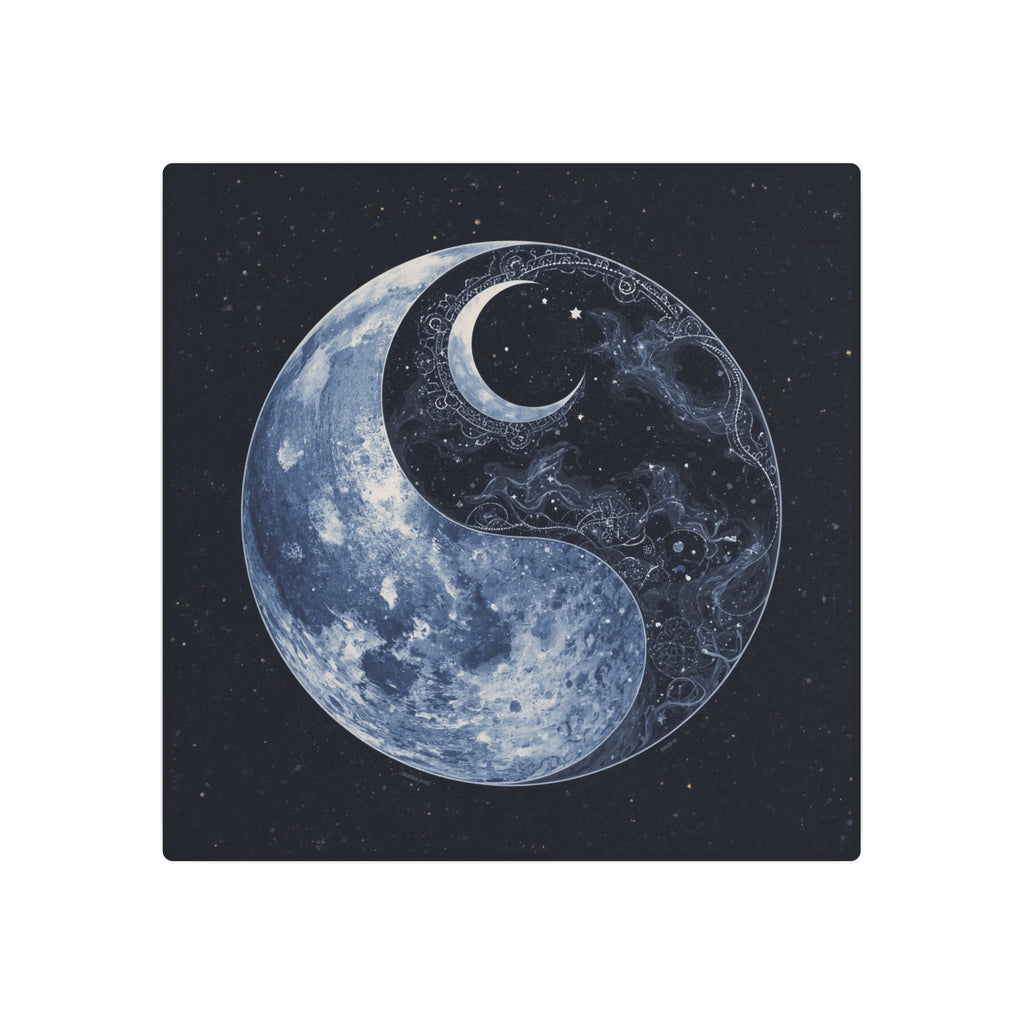 Moon Yin Yang Metal Art Sign — Celestial Wall Decor for Boho, Spiritual & Meditation Spaces - Erudition Designs