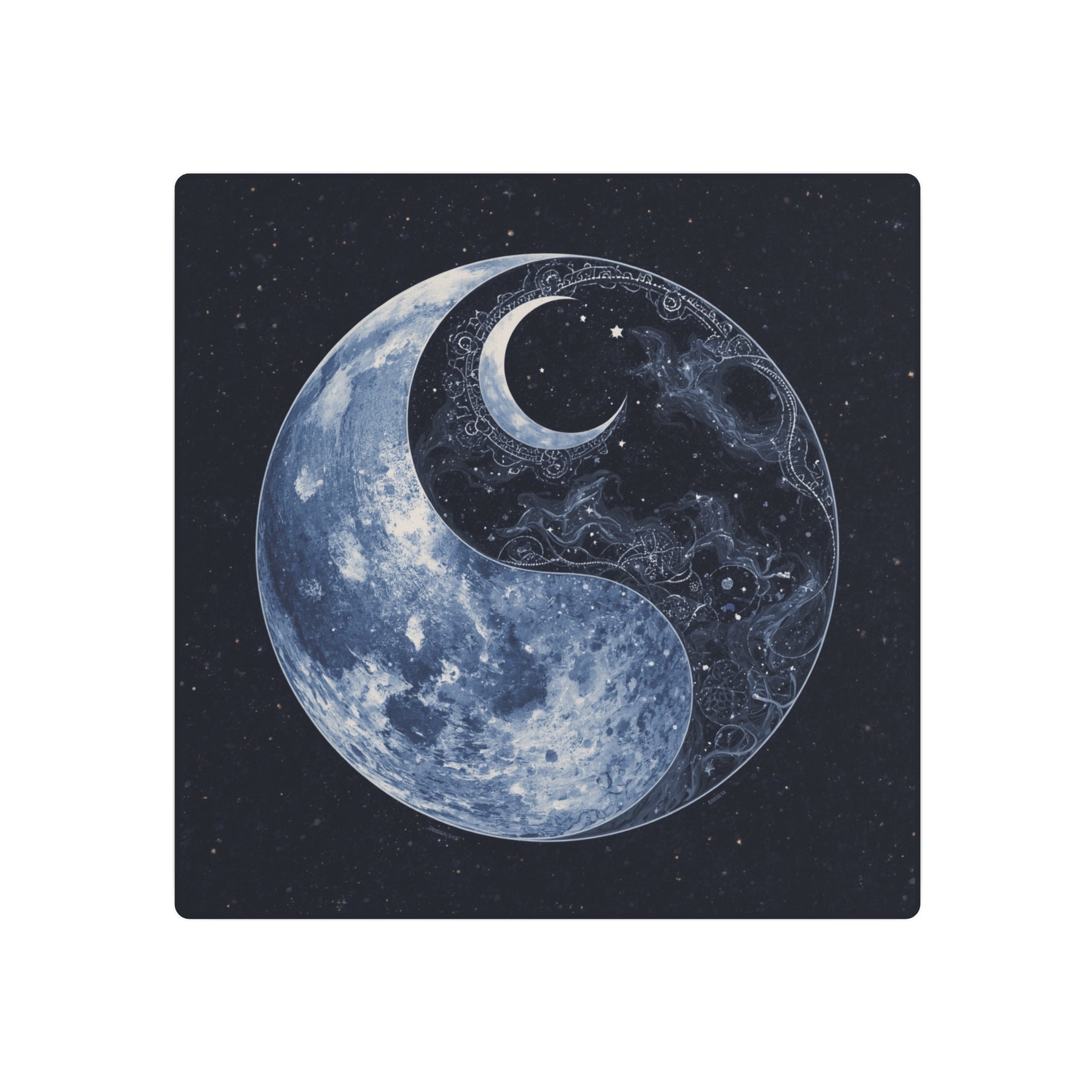 Moon Yin Yang Metal Art Sign — Celestial Wall Decor for Boho, Spiritual & Meditation Spaces - Erudition Designs