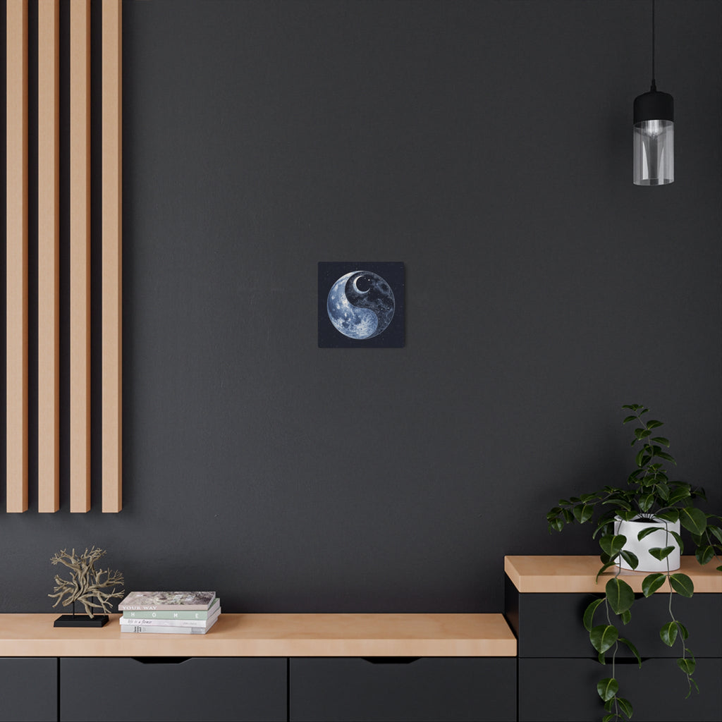 Moon Yin Yang Metal Art Sign — Celestial Wall Decor for Boho, Spiritual & Meditation Spaces - Erudition Designs