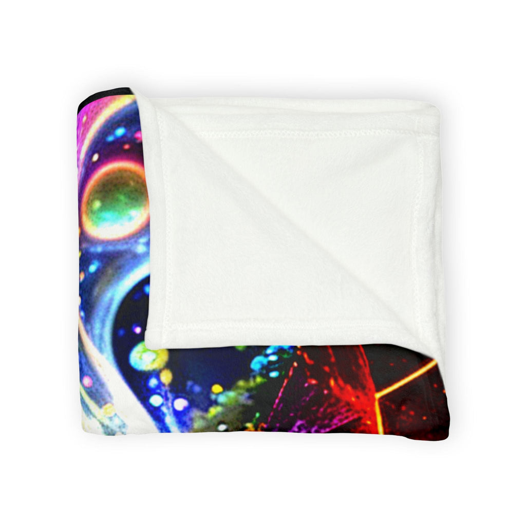Psychedelic Rainbow River Throw Blanket — Vibrant Cosmic Landscape Soft Polyester Blanket - Erudition Designs