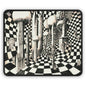 Surreal Checkerboard Corridor Gaming Mouse Pad | Optical Illusion Art - Erudition Designs