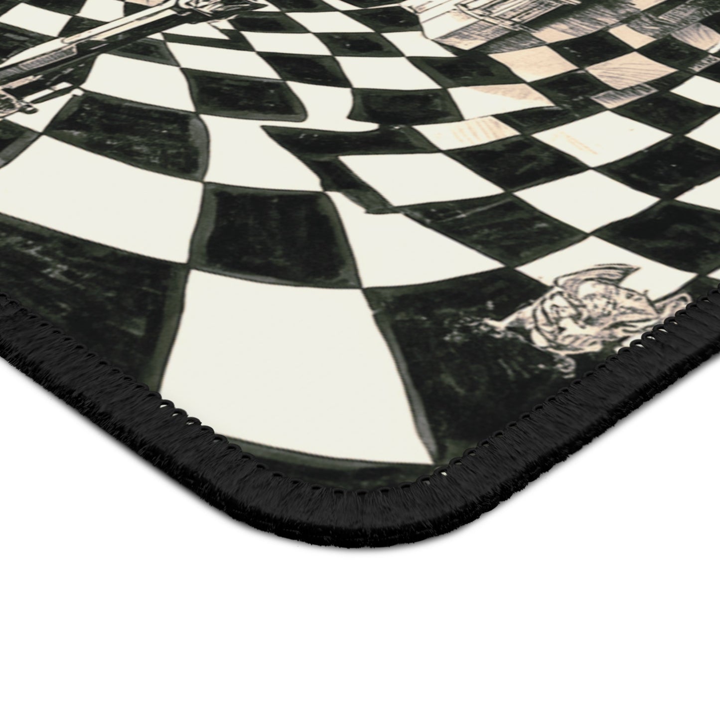 Surreal Checkerboard Corridor Gaming Mouse Pad | Optical Illusion Art - Erudition Designs