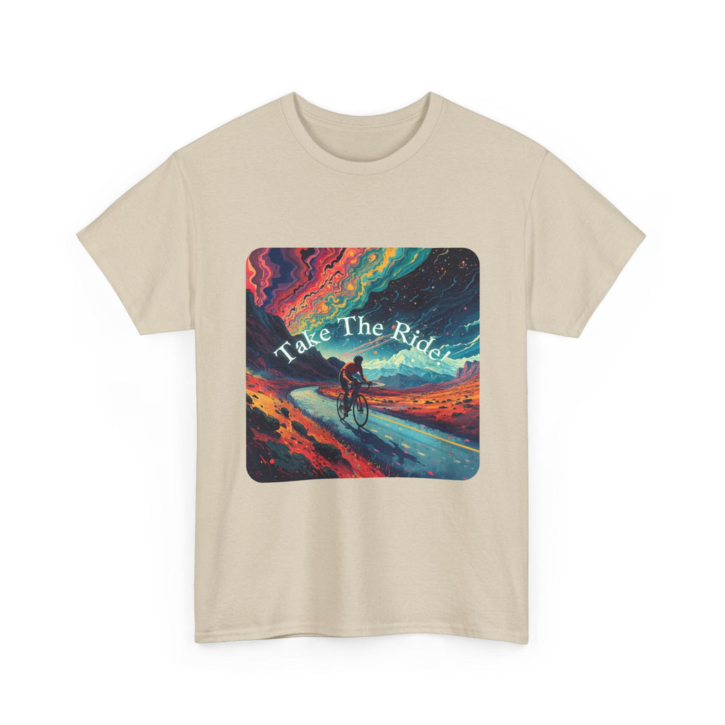 Take The Ride bicycle sunset design Tee | cycling shirt, adventure graphic - Erudition Designs