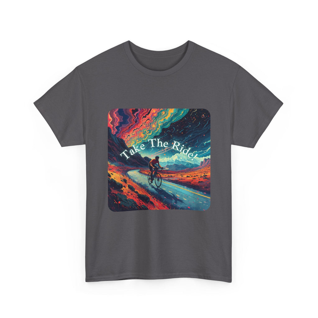 Take The Ride bicycle sunset design Tee | cycling shirt, adventure graphic - Erudition Designs