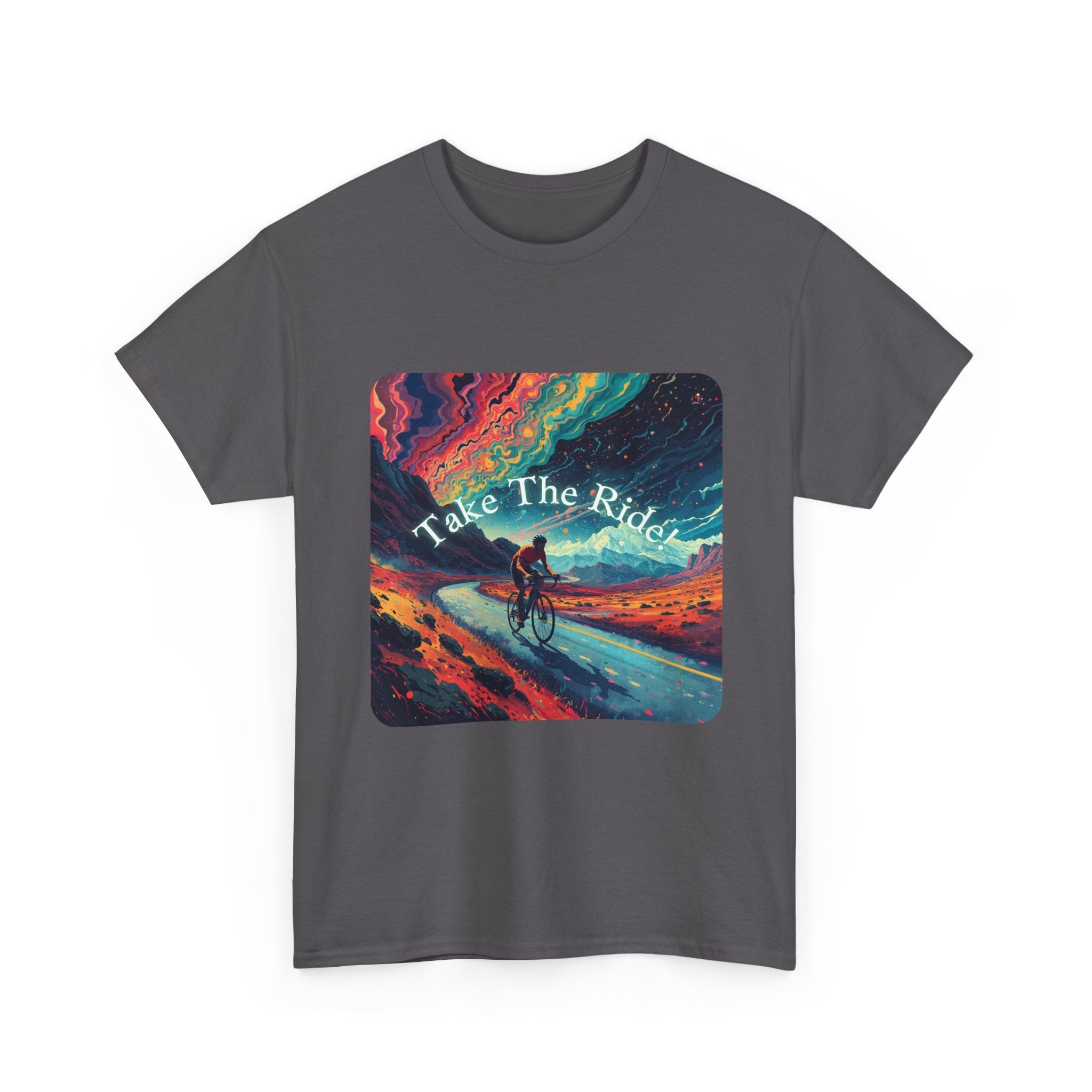 Take The Ride bicycle sunset design Tee | cycling shirt, adventure graphic - Erudition Designs
