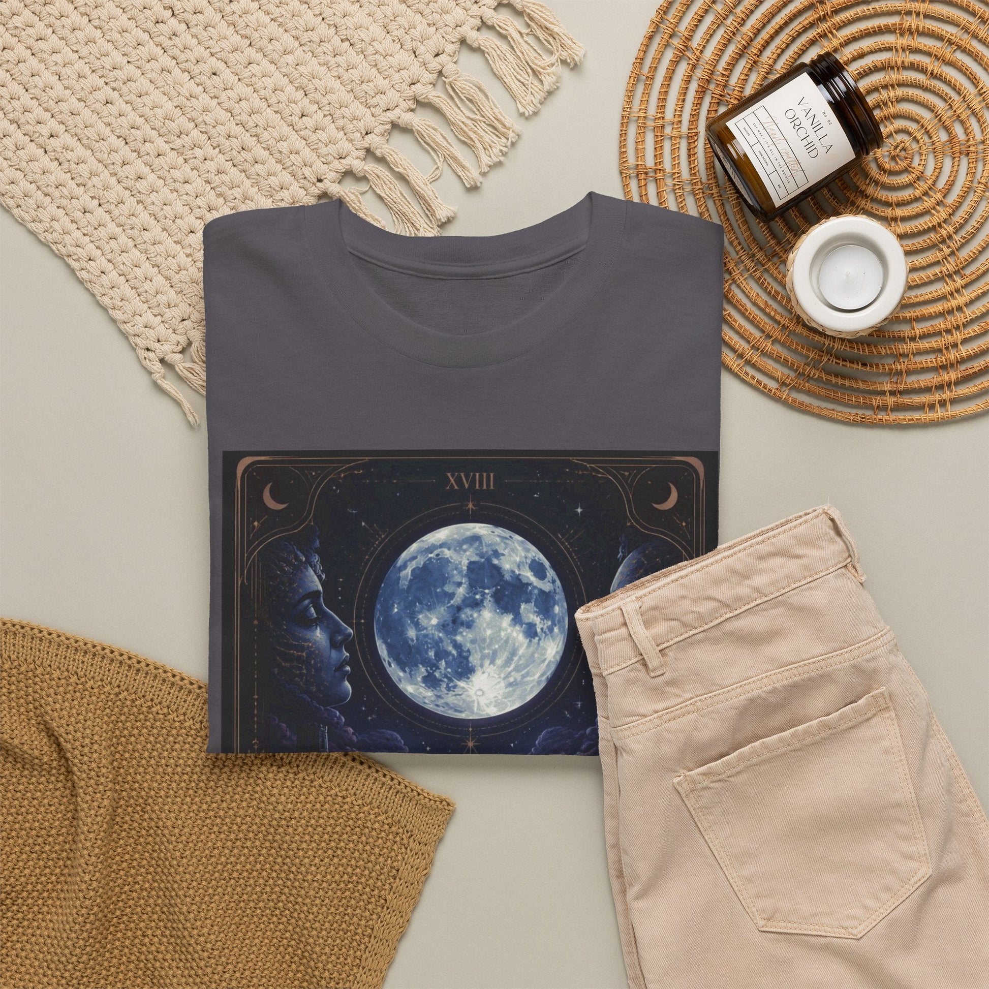Tarot Moon Tee — The Moon Tarot Graphic T-Shirt - T-Shirt - Printify