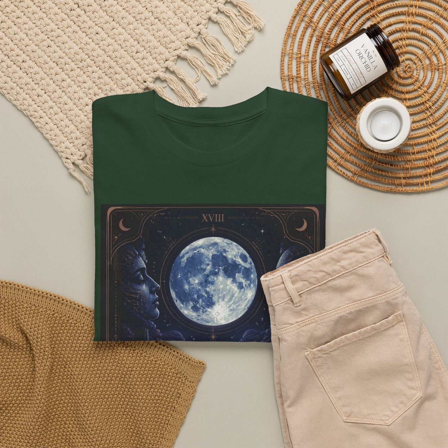Tarot Moon Tee — The Moon Tarot Graphic T-Shirt - T-Shirt - Printify