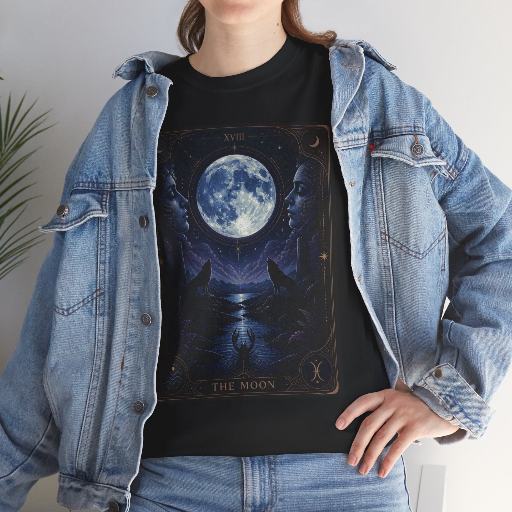 Tarot Moon Tee — The Moon Tarot Graphic T-Shirt - T-Shirt - Printify