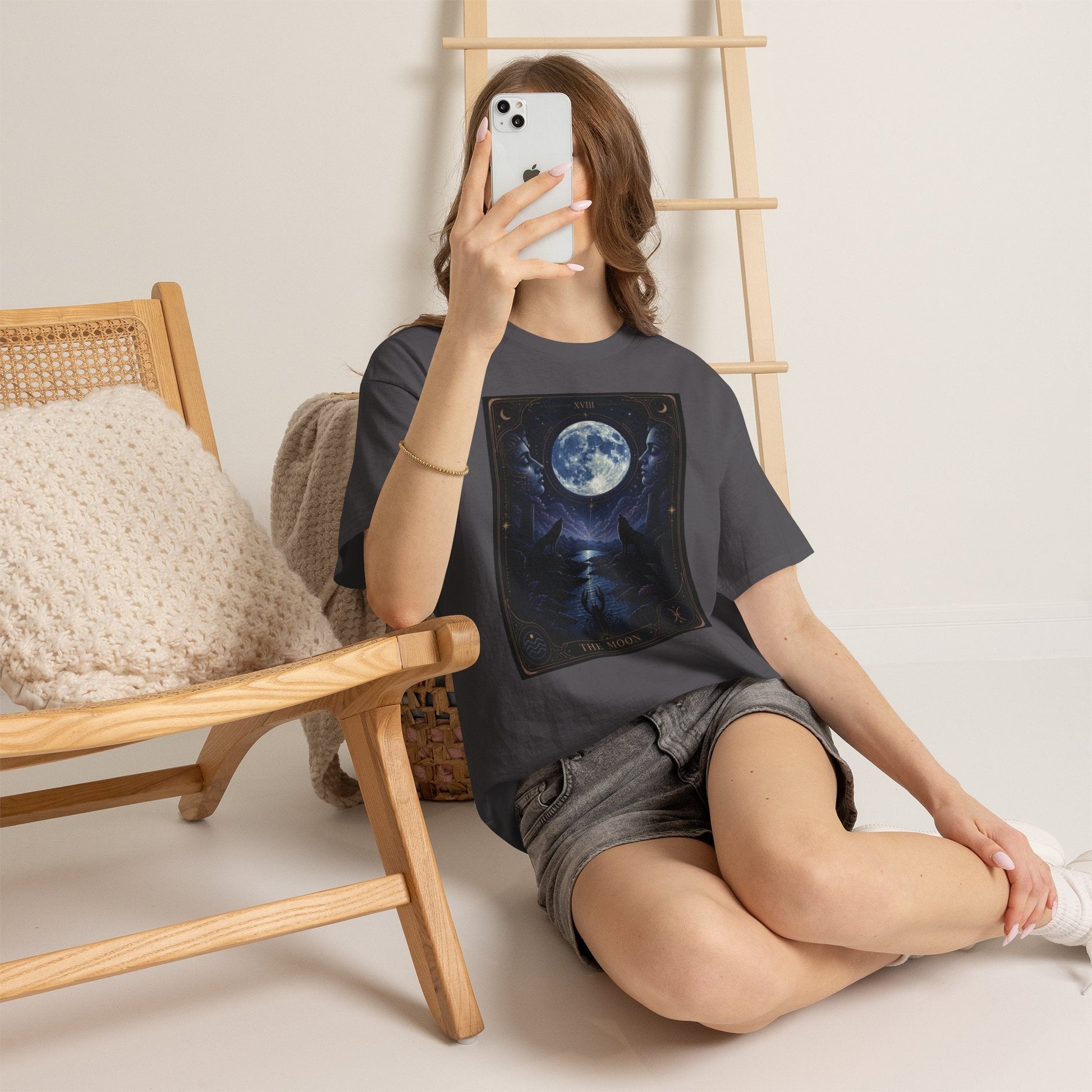 Tarot Moon Tee — The Moon Tarot Graphic T-Shirt - T-Shirt - Printify