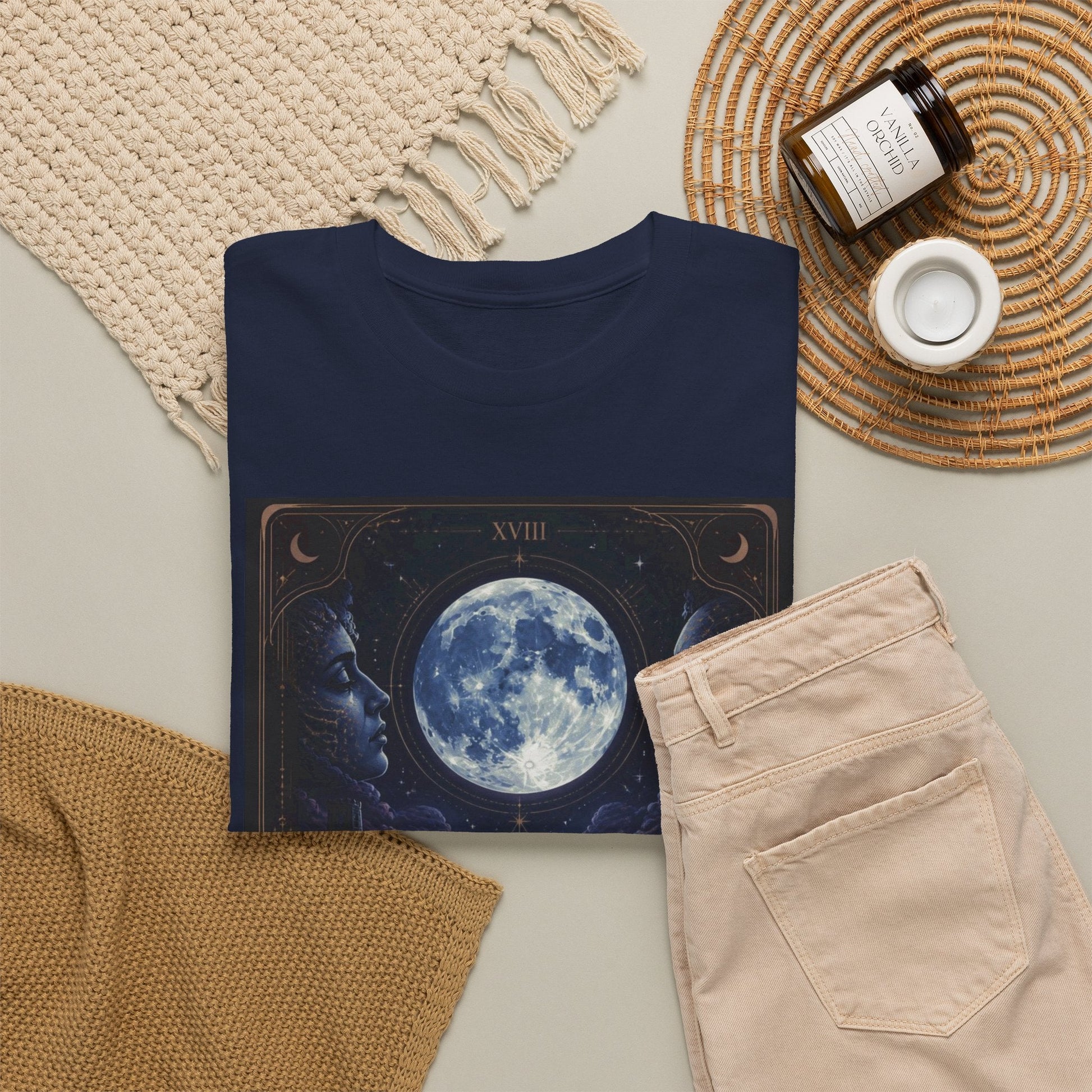 Tarot Moon Tee — The Moon Tarot Graphic T-Shirt - T-Shirt - Printify