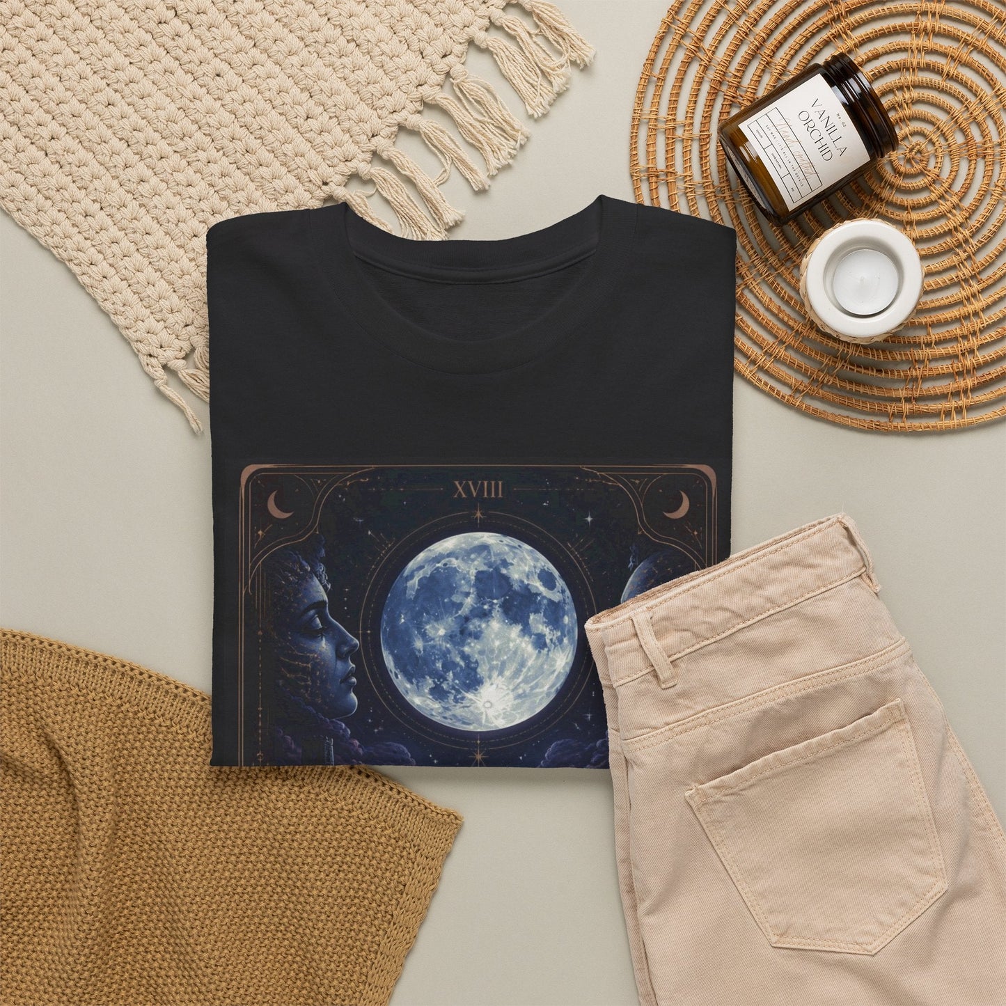 Tarot Moon Tee — The Moon Tarot Graphic T-Shirt - T-Shirt - Printify