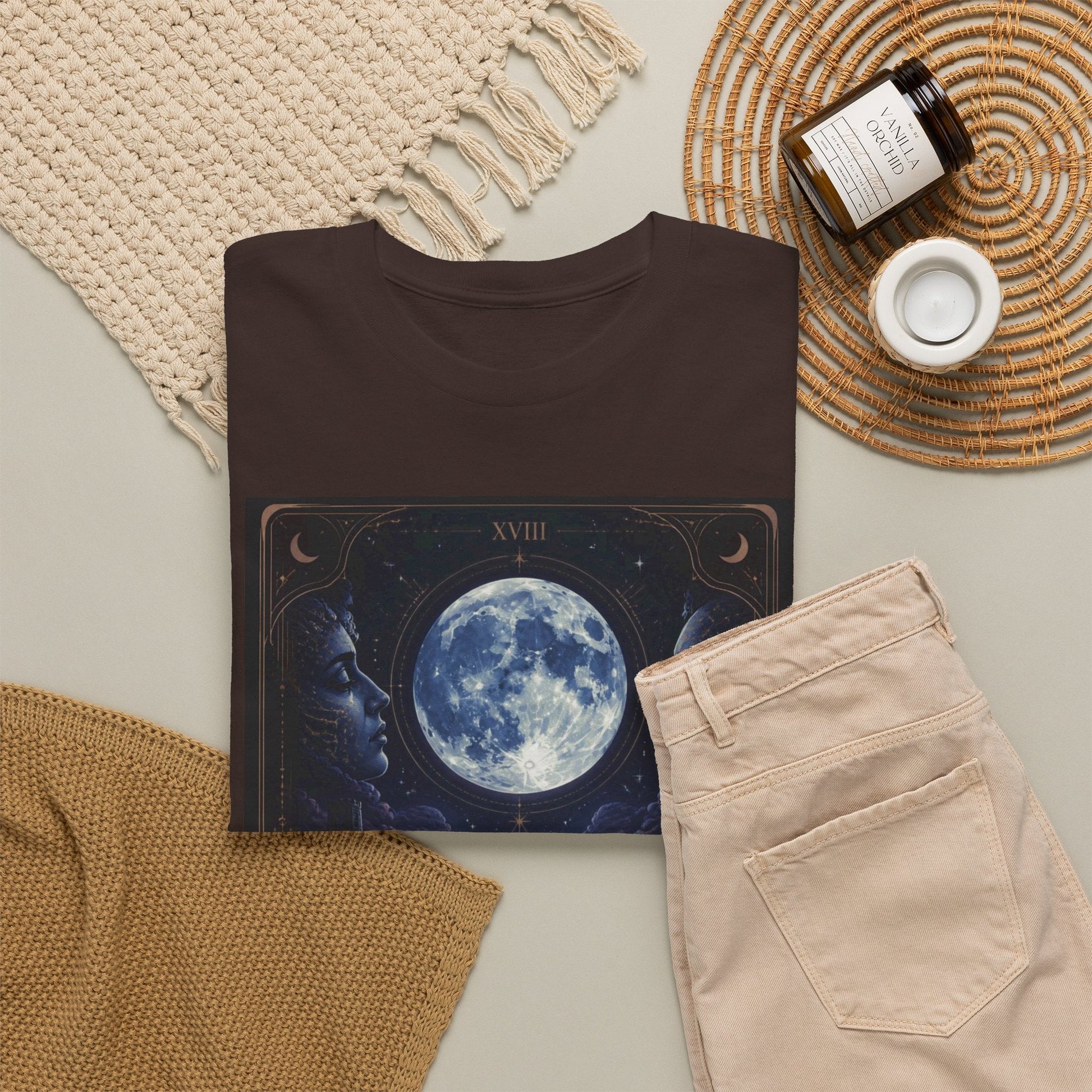Tarot Moon Tee — The Moon Tarot Graphic T-Shirt - T-Shirt - Printify