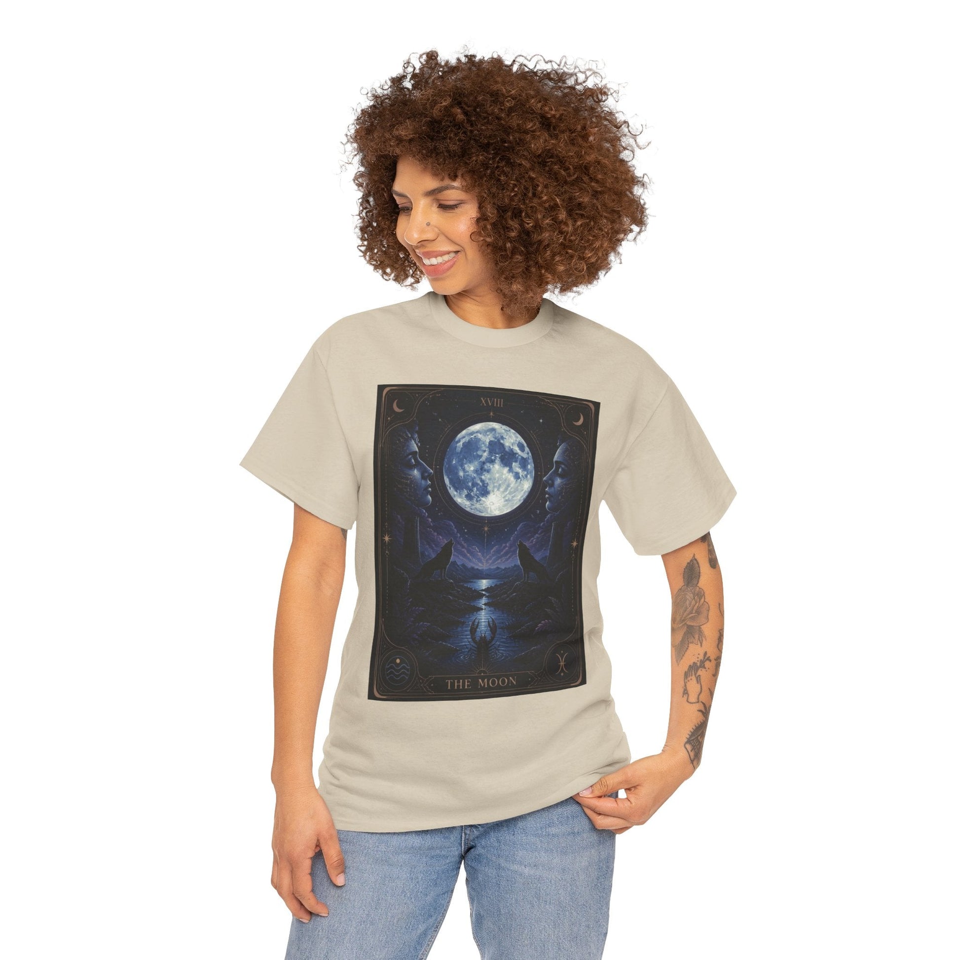 Tarot Moon Tee — The Moon Tarot Graphic T-Shirt - T-Shirt - Printify