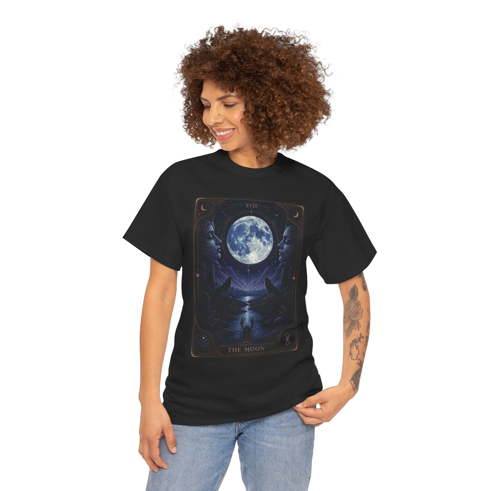 Tarot Moon Tee — The Moon Tarot Graphic T-Shirt - T-Shirt - Printify