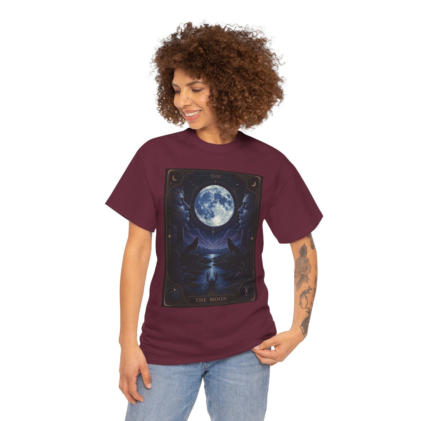 Tarot Moon Tee — The Moon Tarot Graphic T-Shirt - T-Shirt - Printify