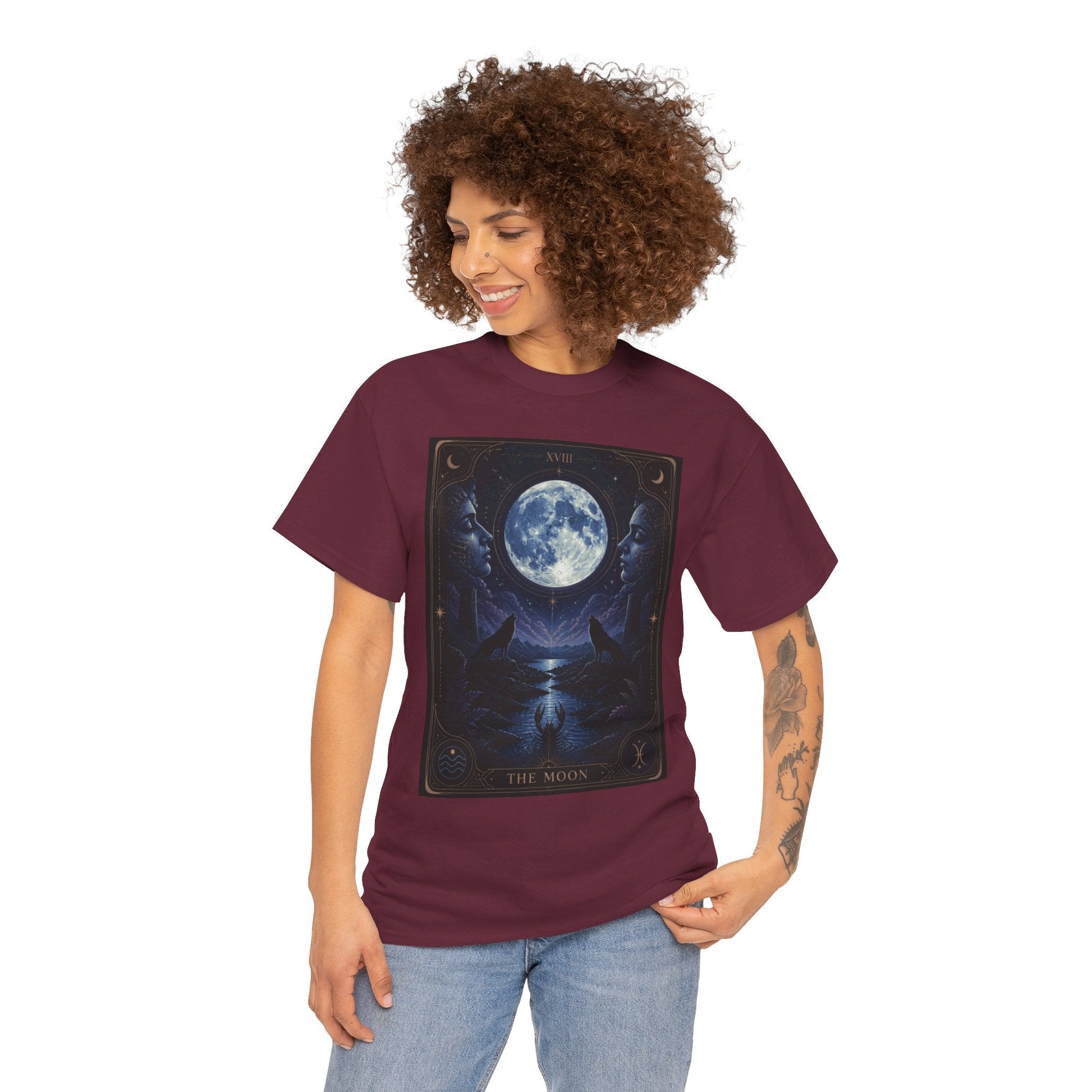 Tarot Moon Tee — The Moon Tarot Graphic T-Shirt - T-Shirt - Printify