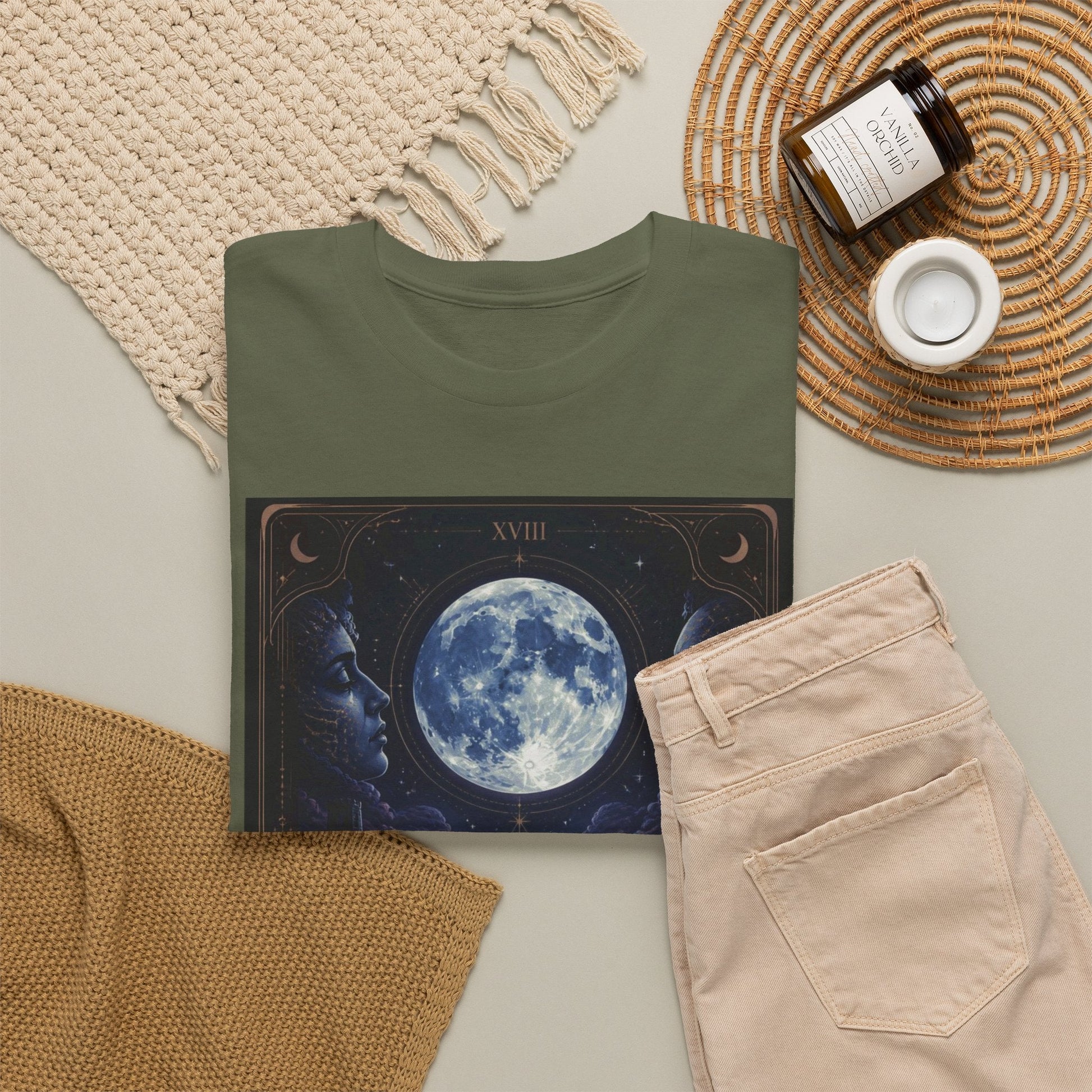 Tarot Moon Tee — The Moon Tarot Graphic T-Shirt - T-Shirt - Printify