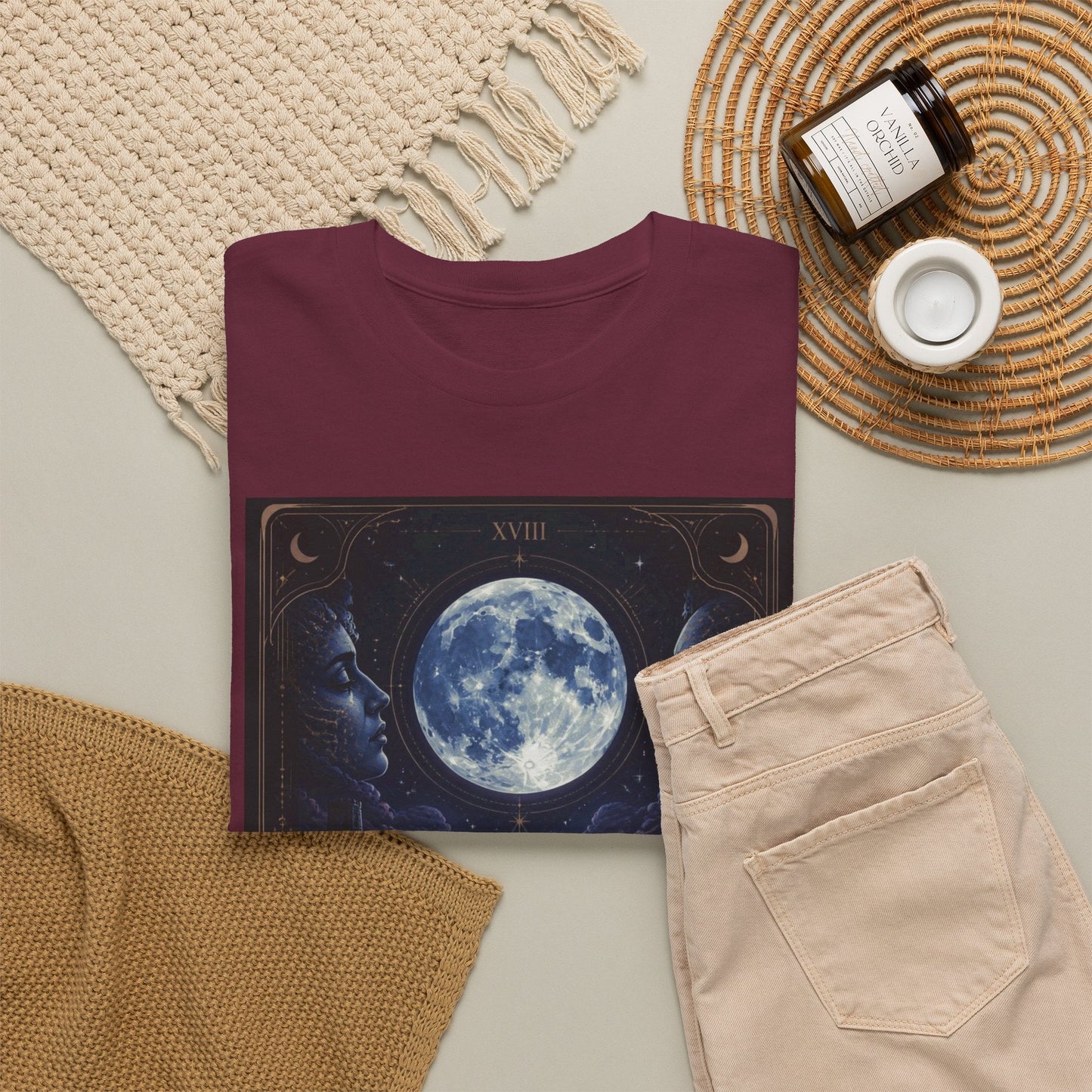 Tarot Moon Tee — The Moon Tarot Graphic T-Shirt - T-Shirt - Printify