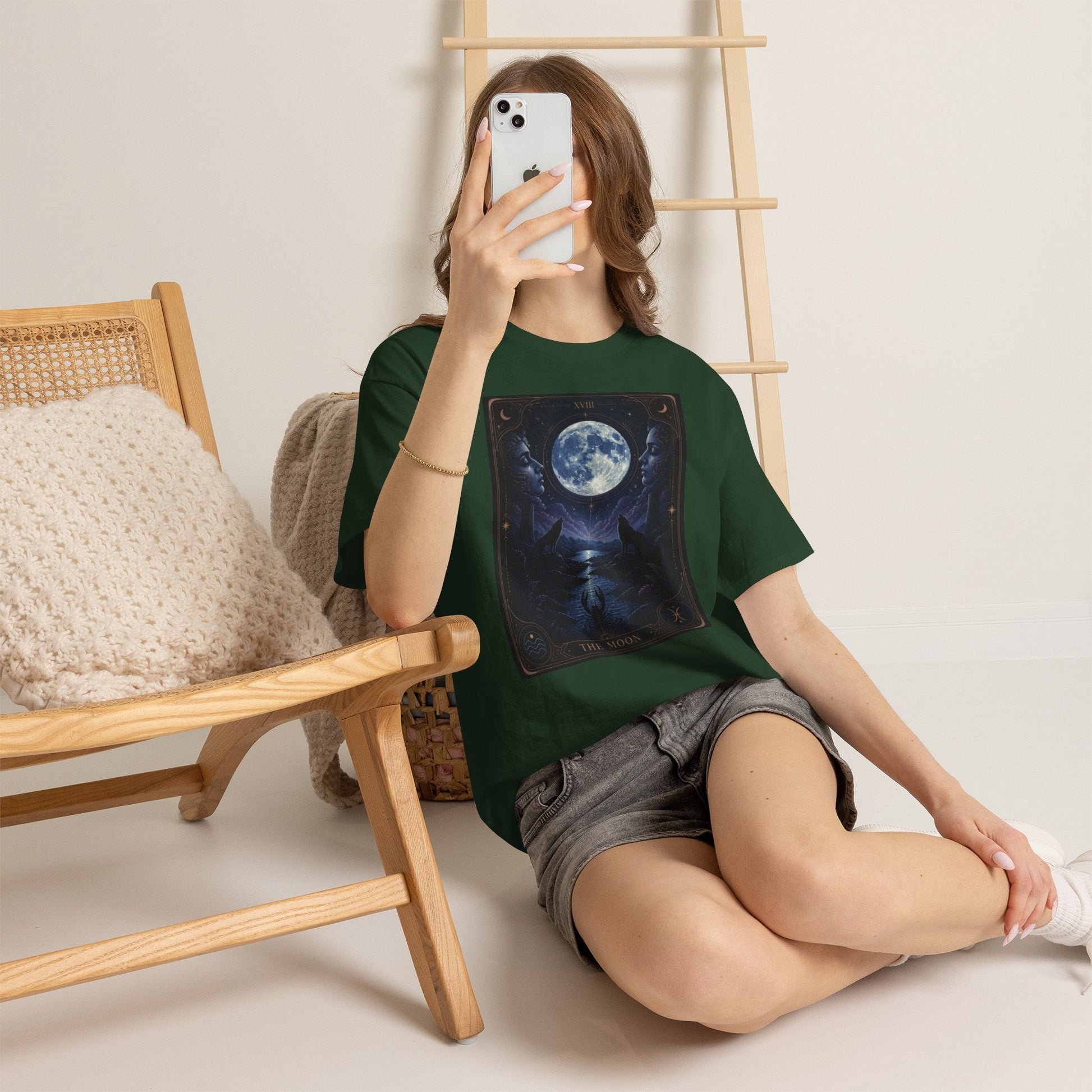 Tarot Moon Tee — The Moon Tarot Graphic T-Shirt - T-Shirt - Printify