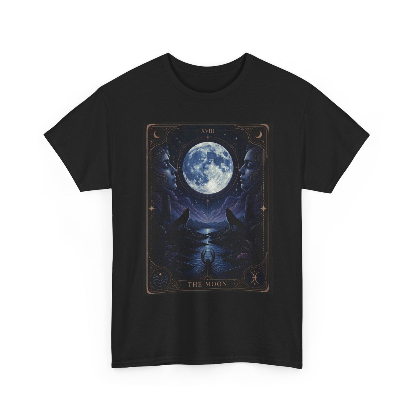 Tarot Moon Tee — The Moon Tarot Graphic T-Shirt - T-Shirt - Printify