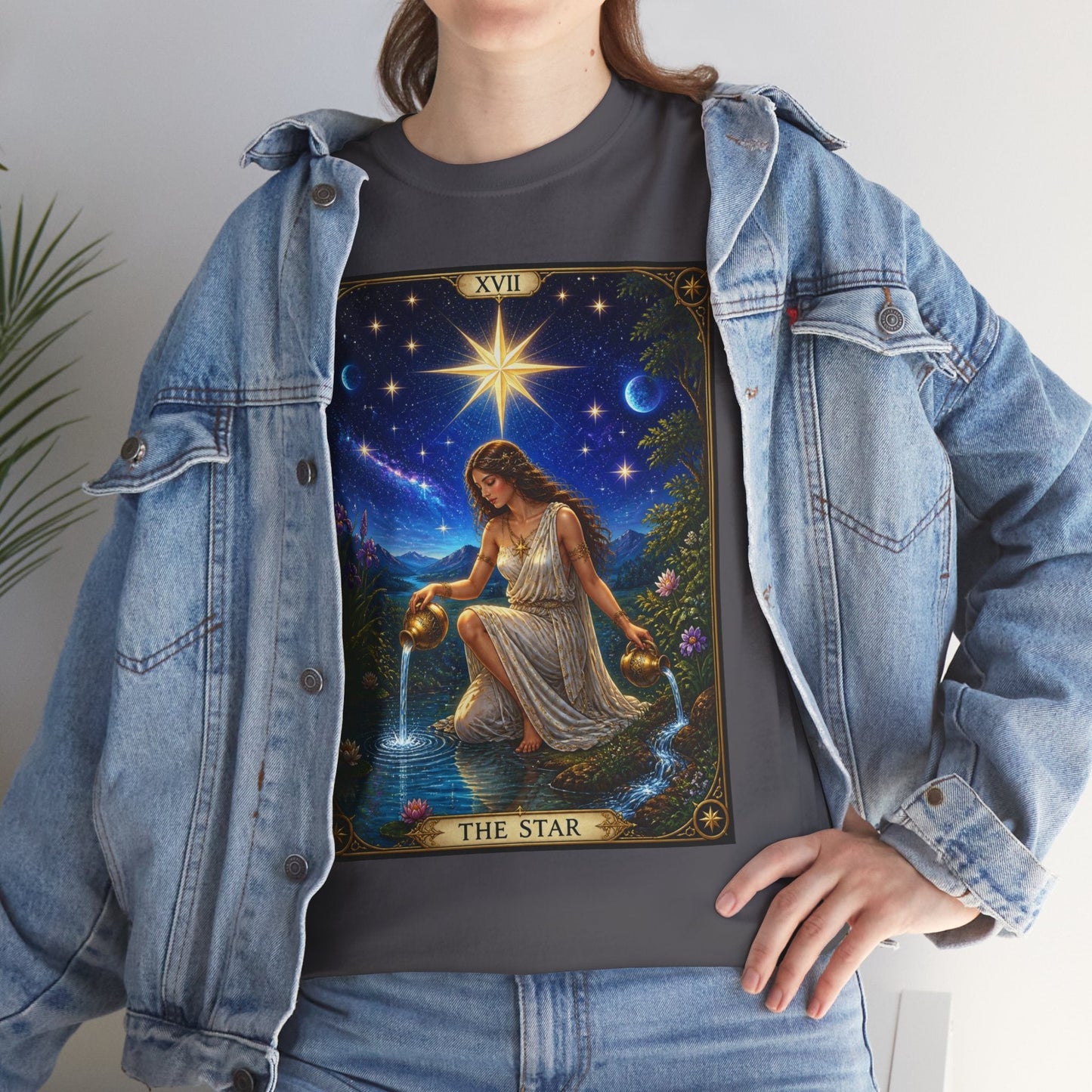 Tarot 'The Star' Graphic Tee — Mystical Astrology Card Shirt - T-Shirt - Printify