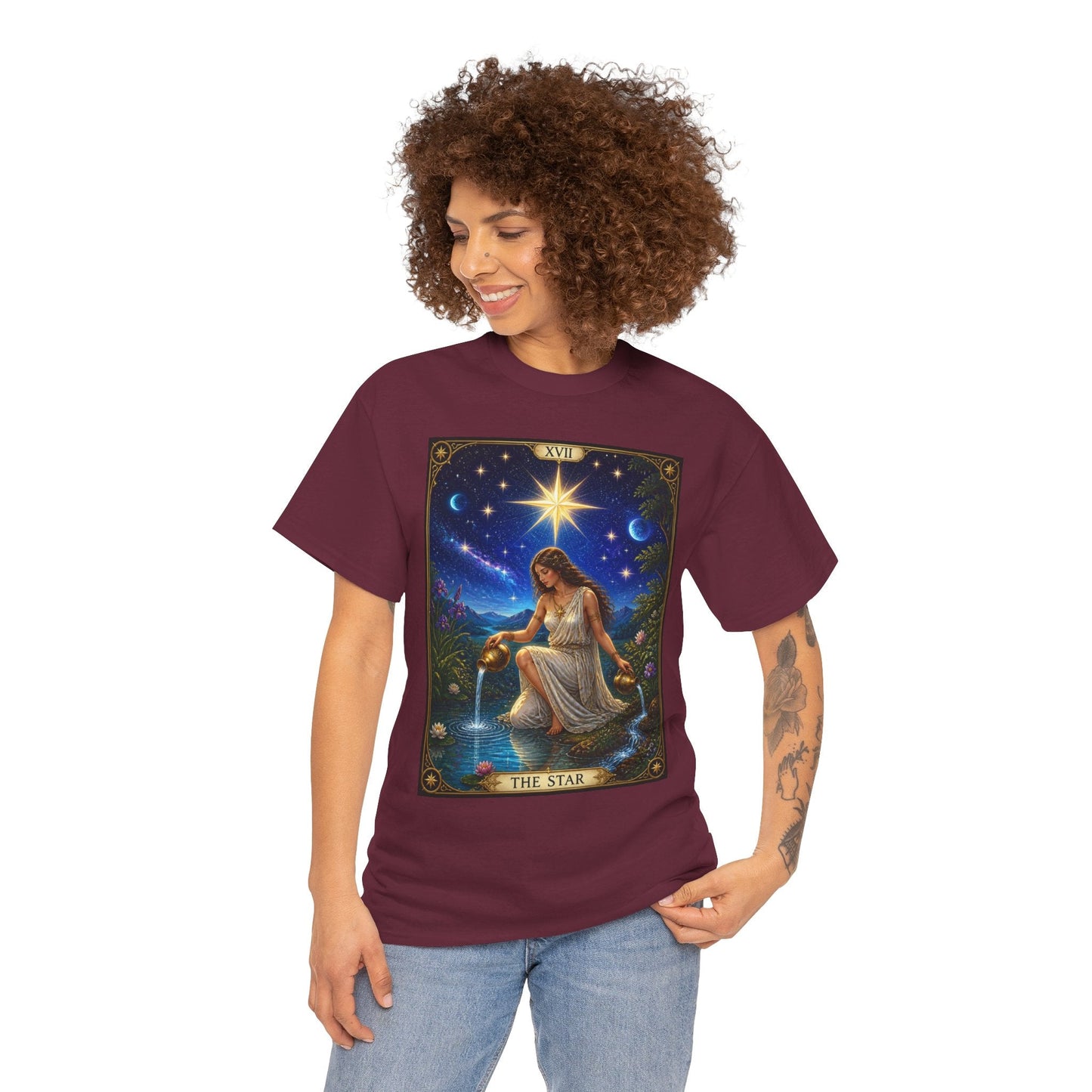 Tarot 'The Star' Graphic Tee — Mystical Astrology Card Shirt - T-Shirt - Printify