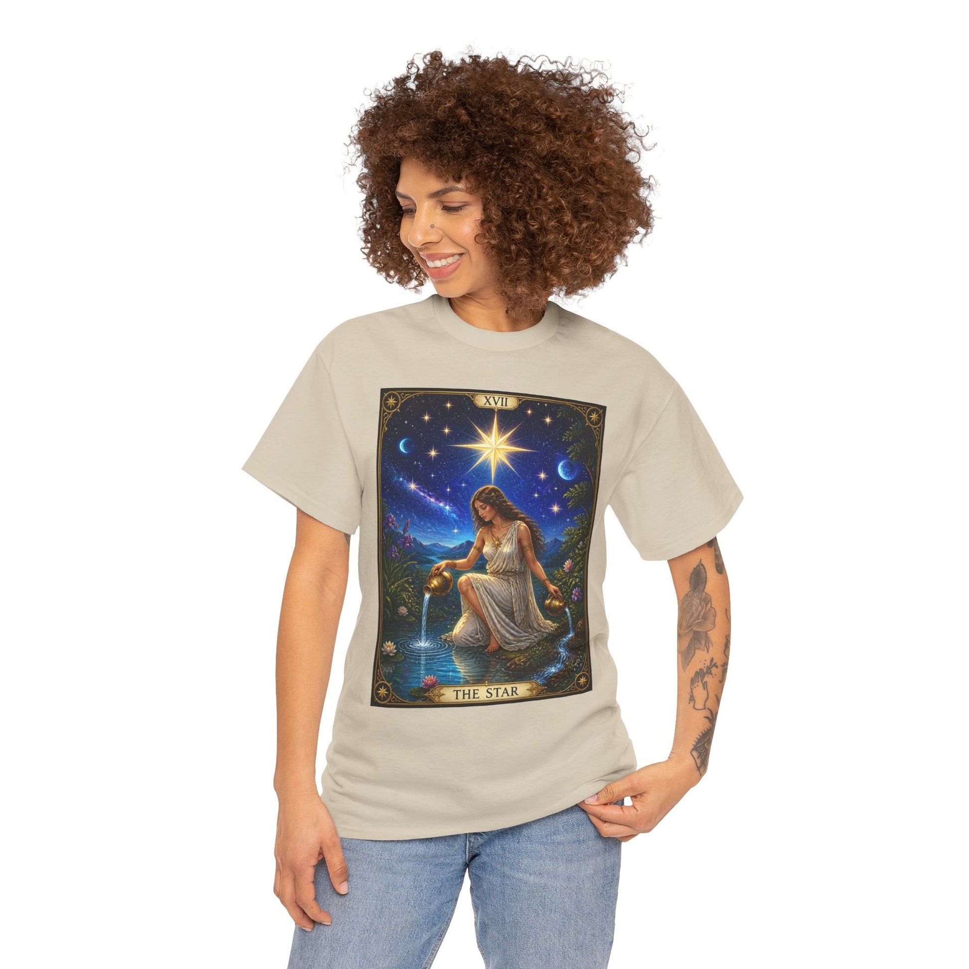 Tarot 'The Star' Graphic Tee — Mystical Astrology Card Shirt - T-Shirt - Printify
