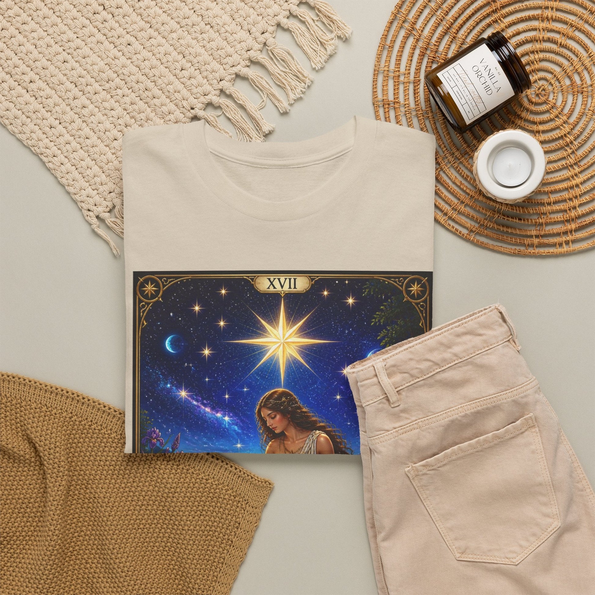 Tarot 'The Star' Graphic Tee — Mystical Astrology Card Shirt - T-Shirt - Printify